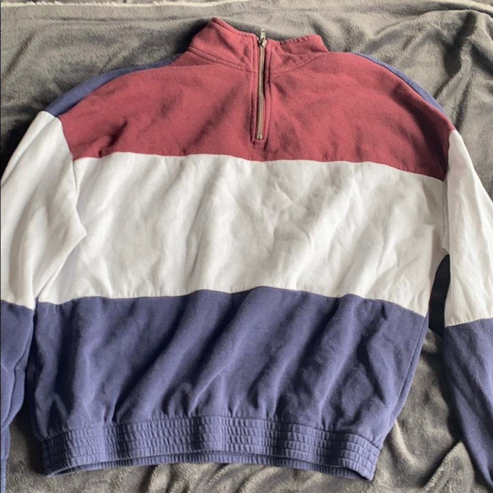 zip up crew neck
